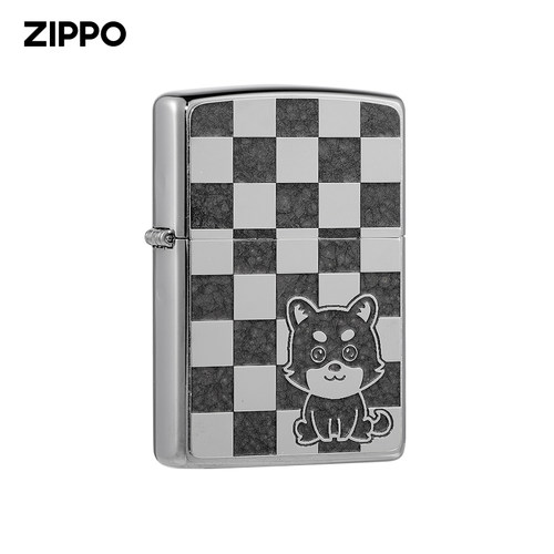 zippo打火机正品格子酷狗送礼