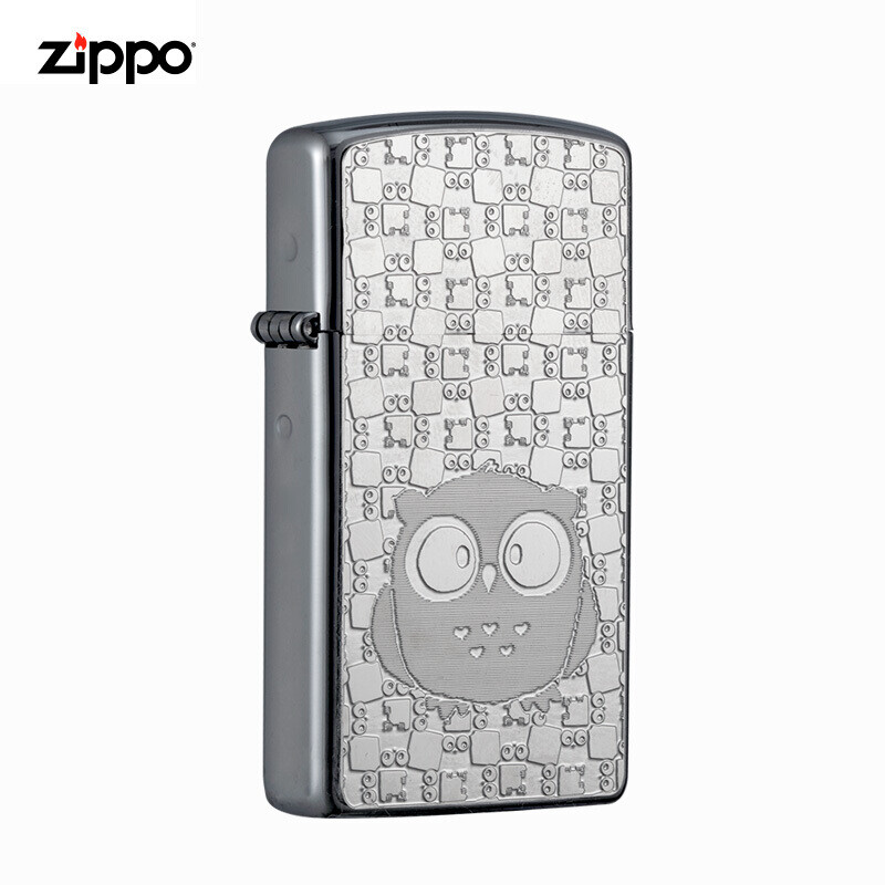 ZIPPO打火机猫与花银色送礼