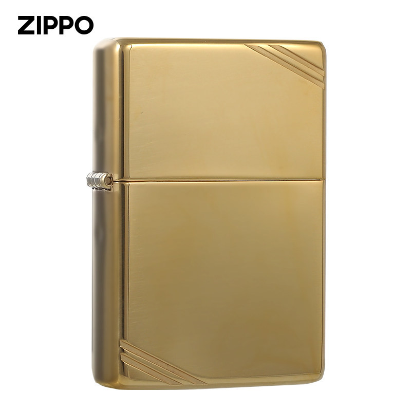 ZIPPO官方旗舰店切角黄铜镜面防风煤油打火机270美版原版在册送礼
