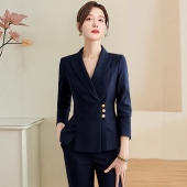 气质春秋面试前台公务员教师工作服 女设计感时尚 高端长袖 职业套装