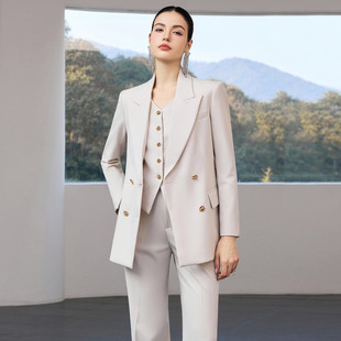 工作服正装 艾尚臣米白色2026新款 气质OL西服套装 三件套女春季 西装