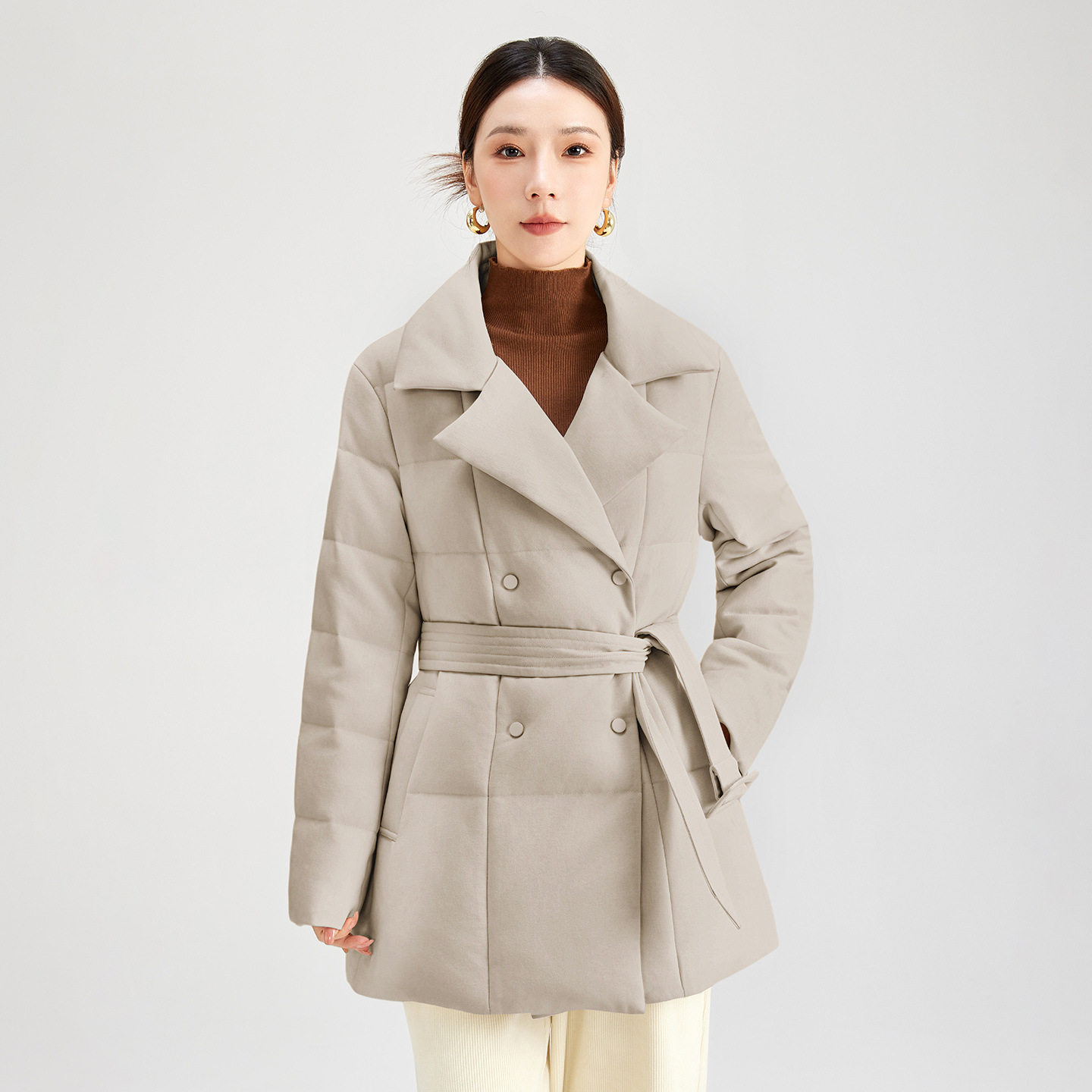 轻奢大牌90白鹅绒羽绒服气质高端商务冬季羽绒服外套女设计感外套