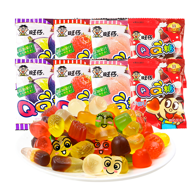 旺旺旺仔QQ糖50包果汁软糖儿童橡皮糖喜糖果休闲零食小馒头年货