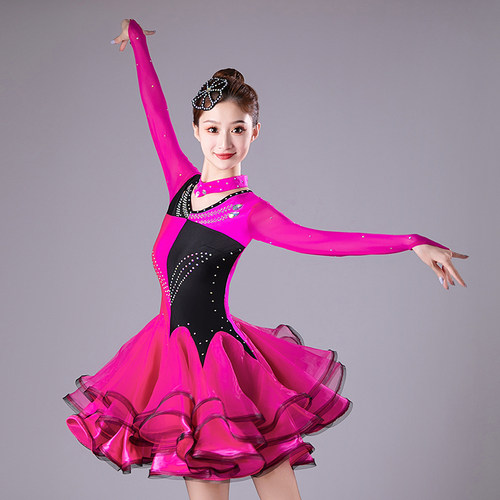 新款三步踩演出服拉丁舞服装吉特巴水兵舞连衣裙比赛服恰恰舞服装