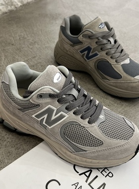 EOS23711-1韩国女鞋小红书博主人手一双N字灰色真皮休闲运动鞋潮