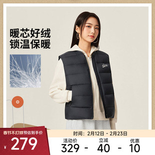 李宁羽绒服 运动潮流系列 女款简约时尚保暖御寒宽松经典羽绒马甲