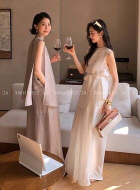 灵动SH 松弛上衣SUN女神气质甩女腿+INE感氛围裤8323AC感层叠套装