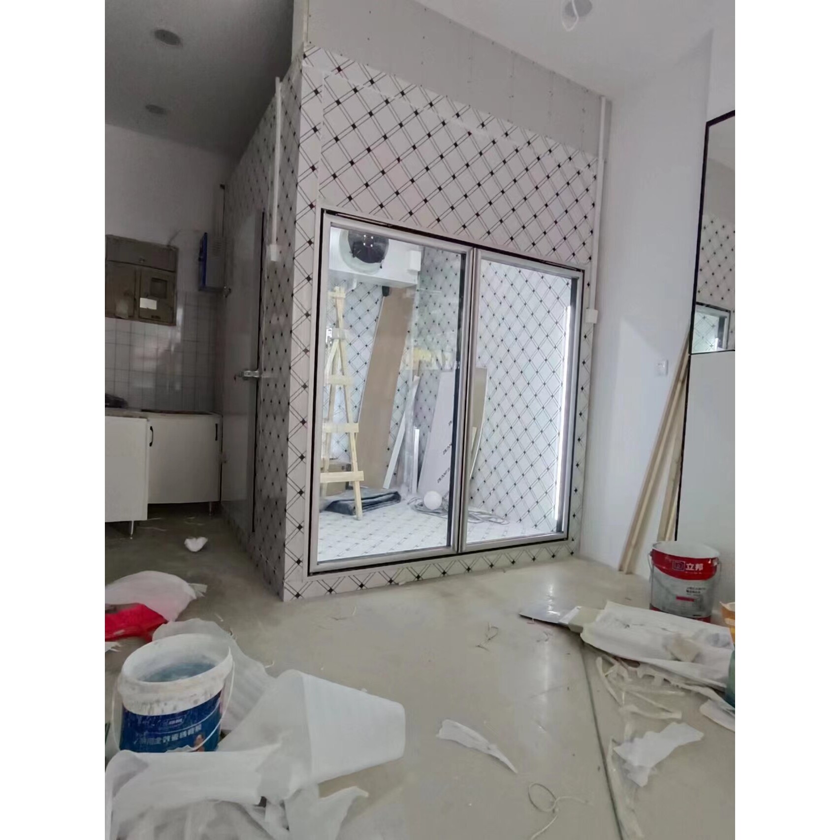 透明玻璃可视化后补式鲜花冷藏库冷库展示柜玻璃门真空冷藏库