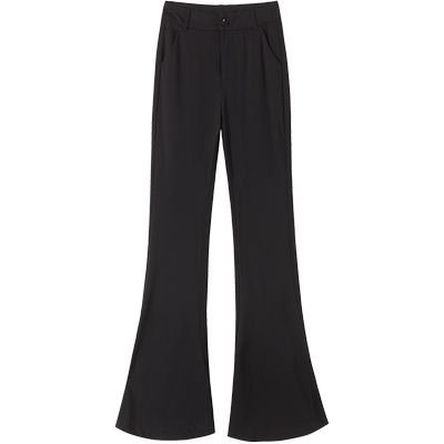 西装微喇叭马蹄裤显瘦