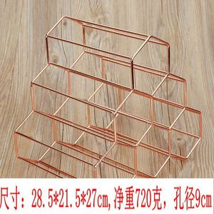 木简易北欧金属招财古铜色红酒架架子展示架客厅酒柜奢华酒瓶架复