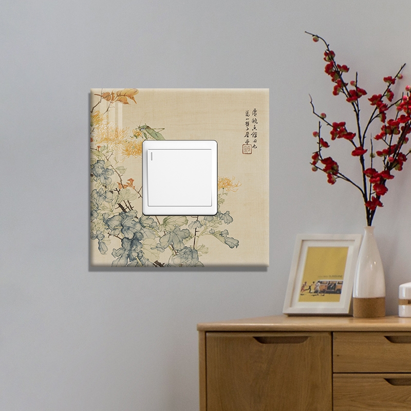 中式國風開關貼防臟遮丑