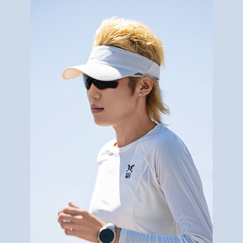 身体智慧天翼空顶帽马拉松男女跑步轻质可折叠弹力软沿遮阳防晒