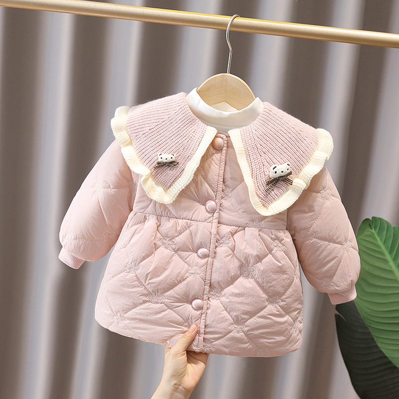 女童加绒加厚棉袄冬季外套2025新款保暖洋气夹棉可爱冬装儿童棉衣