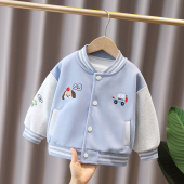 儿童棒球服春秋新款 2026男童卡通刺绣外套男孩宝宝舒适休闲夹克潮