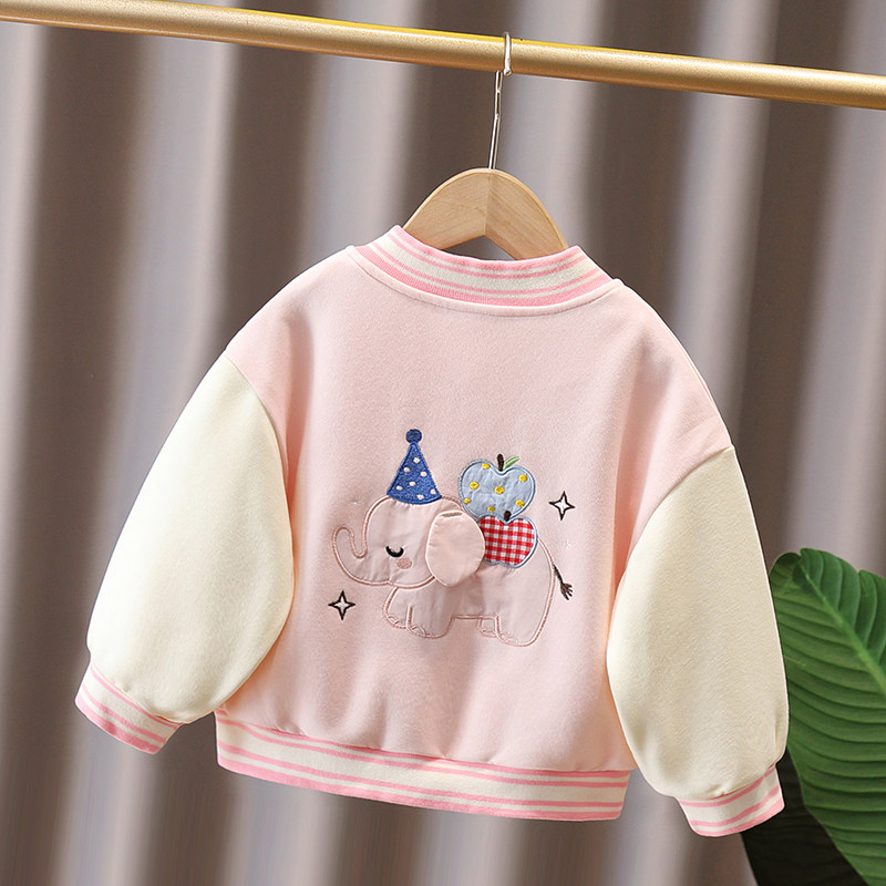 女童棒球服外套春秋款2026新款儿童女宝宝洋气夹克小童可爱上衣潮