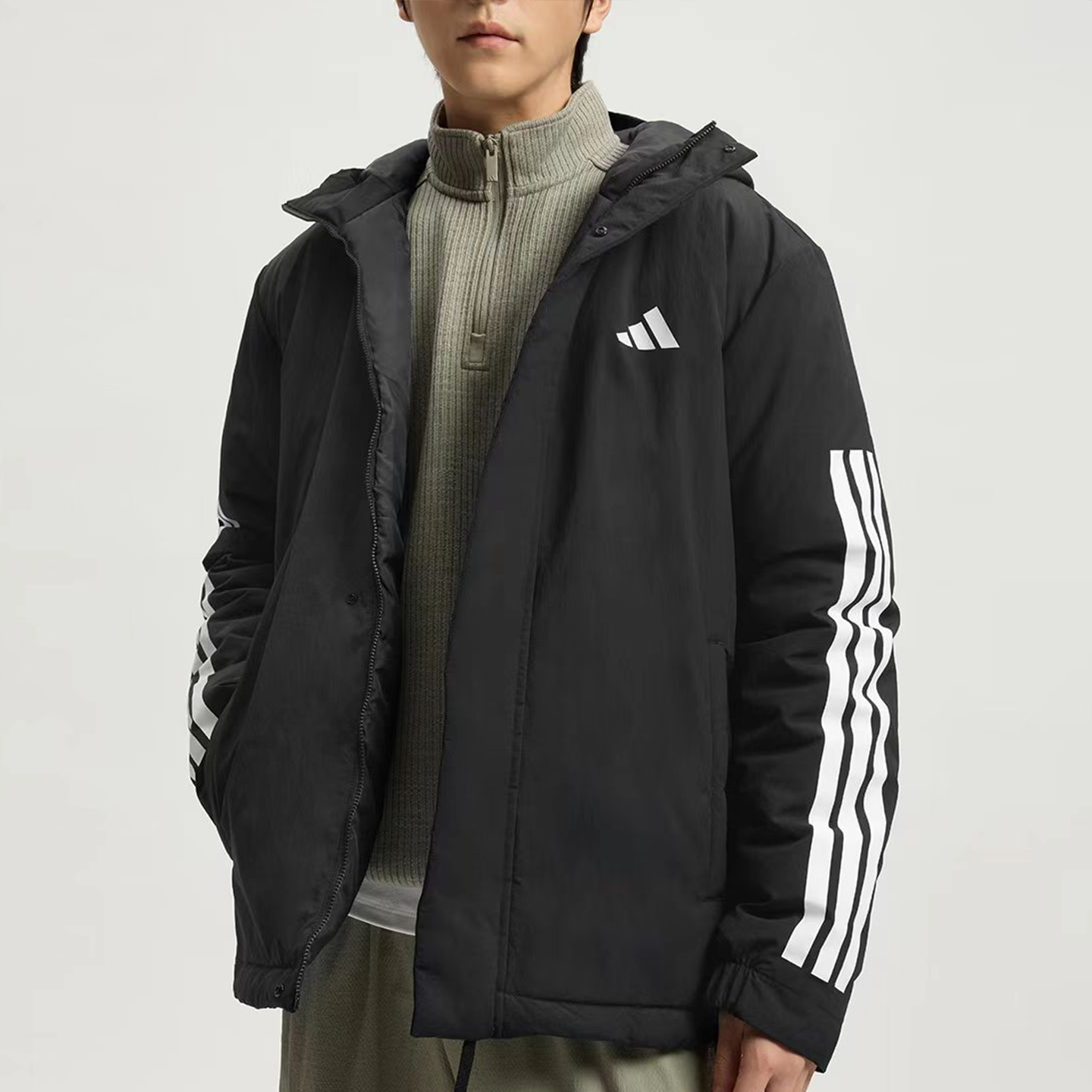 Adidas阿迪达斯男子舒适连帽百搭秋冬保暖运动休闲短款棉服JY8303,运动服/休闲服装,运动棉衣,淘宝优惠券,粉丝福利购,淘宝优惠卷