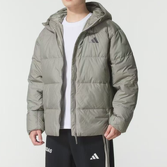 Adidas/阿迪达斯男子舒适百搭保暖连帽短款运动休闲羽绒服KC2478