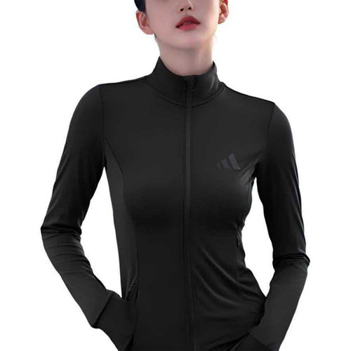 adidas阿迪达斯女子经典百搭运动休闲防风立领针织夹克外套KF2666