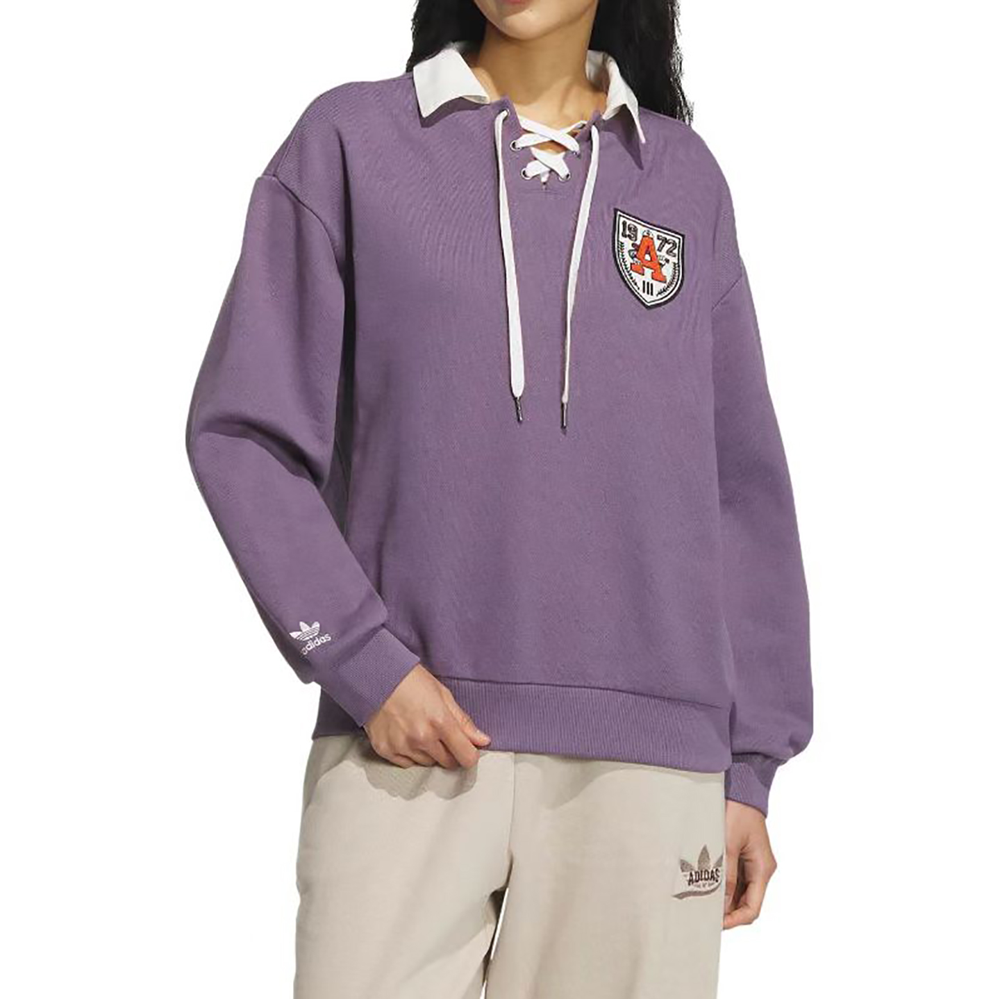 阿迪女子休闲套头卫衣