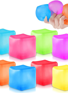 亚马逊Nee doh立方体冰块麦芽糖捏捏乐stress cube慢回弹解压玩具