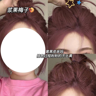 浆果梅子色染发剂膏榛果灰棕色金发不用漂发色学生党不明显显白女