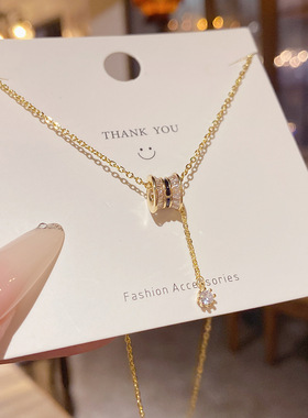 轻奢小众气质水钻流苏锁骨链