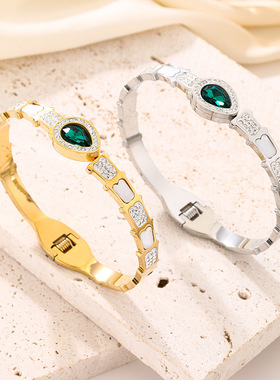 新款欧美风时尚轻奢蛇形钛钢手镯