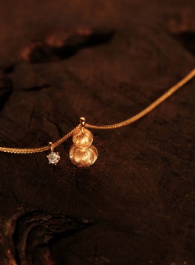 金福禄葫芦吊坠s925银莫桑钻项链