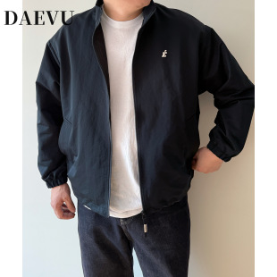 男装 短款 春季 立领夹克加肥加大男款 外套 藏青色廓版 大依无忧大码