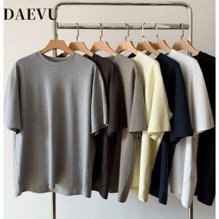 短袖 圆领男士 t恤 简约多色打底潮胖子大号加肥加大码 大依无忧夏季