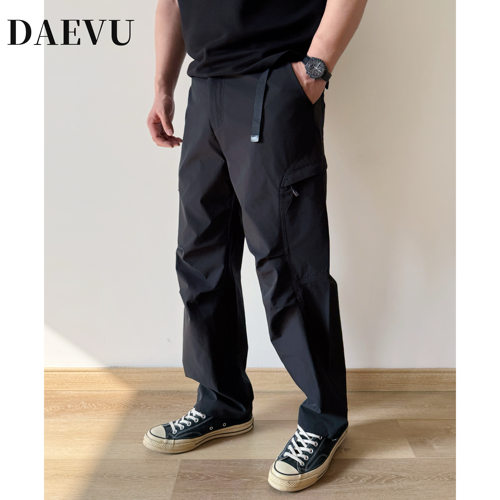 DAEVU大码男装春新款宽松阔腿休闲裤胖子加肥加大男士侧兜工装裤