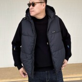 大依无忧大码 连帽羽绒马甲坎肩 保暖胖人背心加肥加大男士 男装 冬款