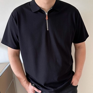 大码 半拉链胖人加肥加大男士 DAEVU夏季 男装 休闲翻领t恤短袖 polo衫