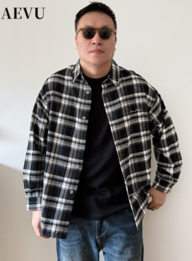 DAEVU格子厚实大码长袖衬衫外套