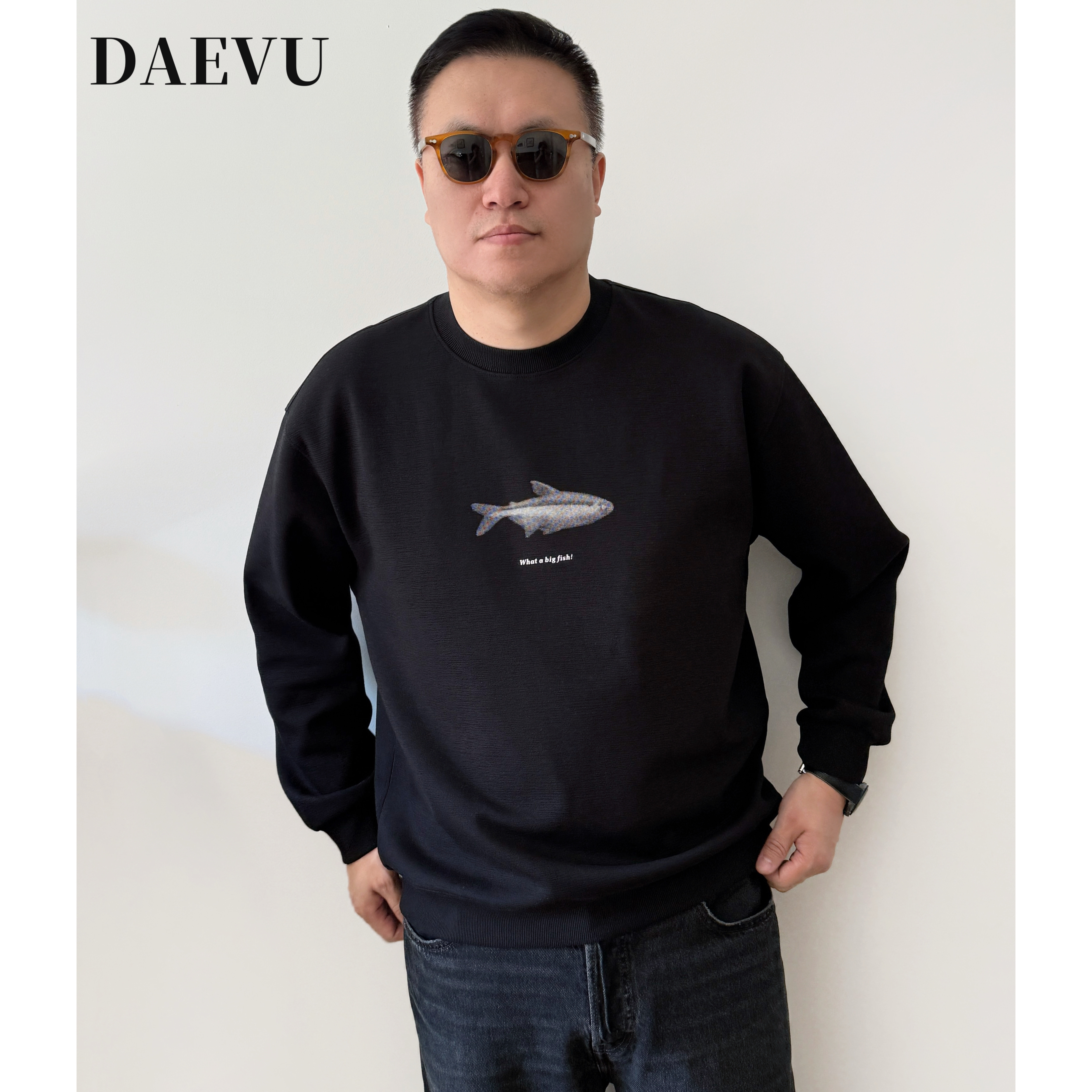 大依无忧秋季宽松大码圆领卫衣