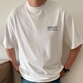 t恤半袖 大依无忧大码 简约宽松胖子加肥加大圆领男士 短袖 男装 夏季