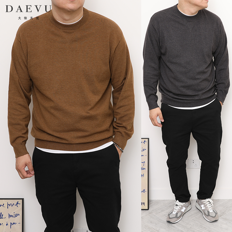 daevu胖子加肥加大码毛衣针织衫