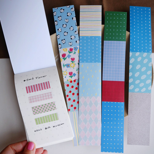 喵与花 分装和纸胶带新品拼贴装饰 基础底纹肌理水玉 拉条贴纸