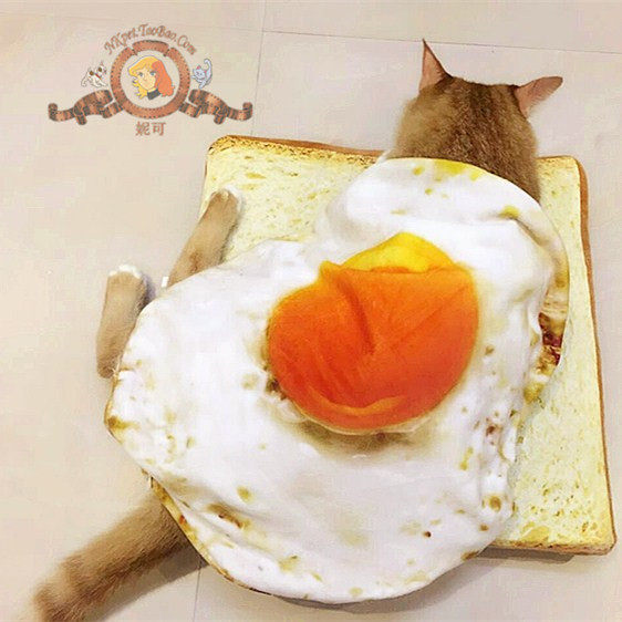 猫狗仿真面包坐垫日本切片吐司面包宠物坐垫宠物煎蛋毯猫咪宠物垫