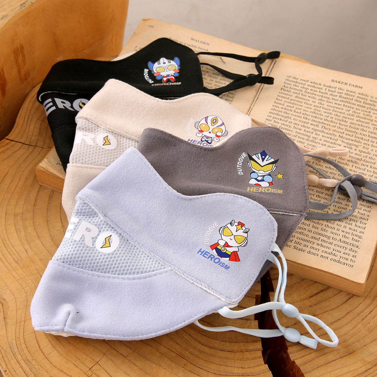 笛姿莎纯棉卡通冬季男童保暖口罩