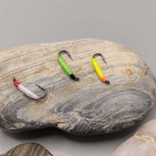 彩色若虫鱼鳞飞蝇钩R50毒蚊蛆虫马口白条路亚溪流微物假饵小翘嘴