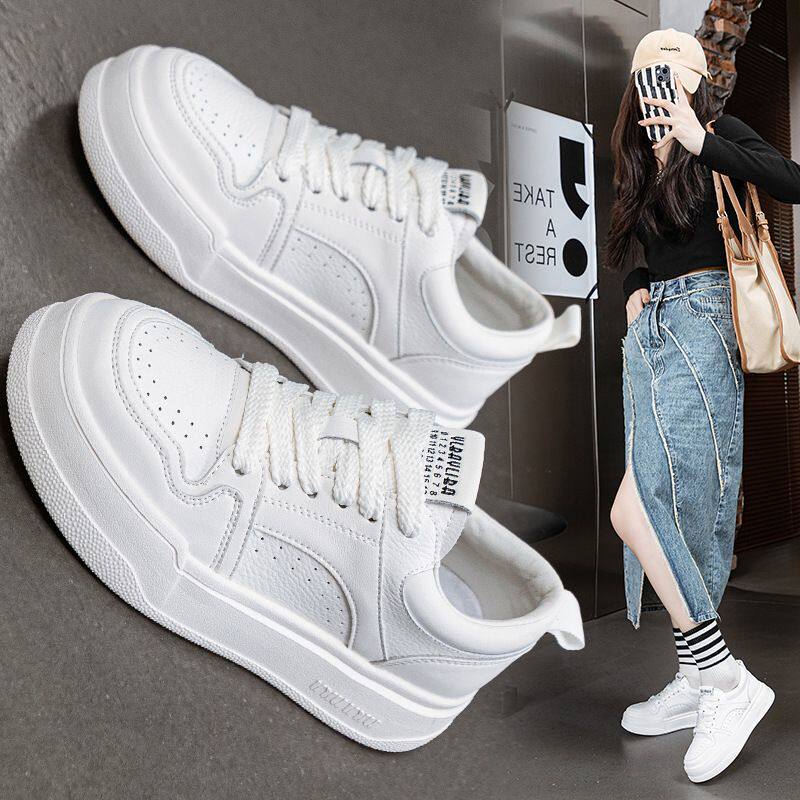 轻便软底真皮小白鞋女2026夏季新款miu学生跑步鞋休闲平底运动鞋