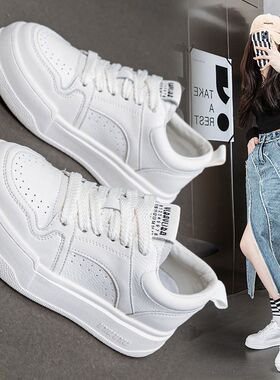 轻便软底真皮小白鞋女2026夏季新款miu学生跑步鞋休闲平底运动鞋