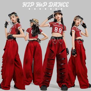 女童爵士舞服装练功服个性上衣裤子街舞套装女孩jazz表演出服