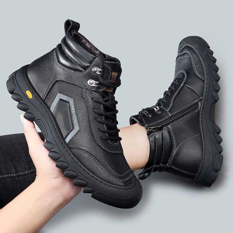 棉鞋男皮毛一体2025冬季新款男士保暖加厚雪地靴子男户外登山棉鞋