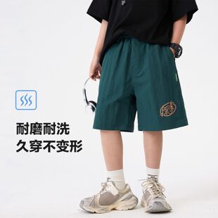 小学生宽松冰丝薄裤 2026新款 子 运动直筒休闲短裤 男童夏季