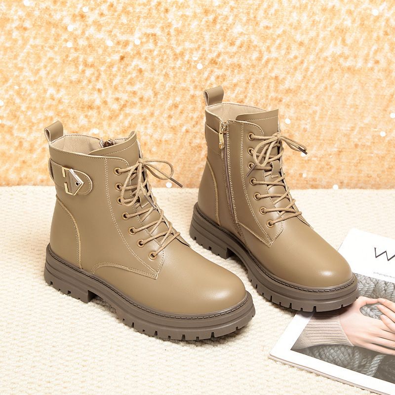 马丁靴女英伦风2025新款厚底短靴秋冬款皮鞋雪地靴女士冬靴子