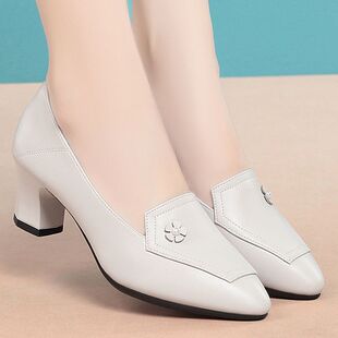 四季单鞋女2026年新款女鞋软皮软底女鞋子春夏款皮鞋闰月妈妈鞋