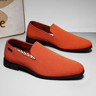 大码 商务男鞋 休闲鞋 男士 新款 时尚 乐福鞋 男式 一脚蹬懒人鞋 时髦男士