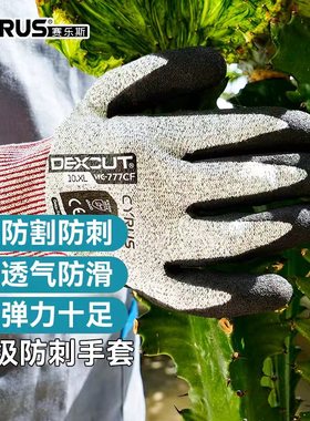CYRUS赛乐斯五级防刺手套-园艺防割月季玫瑰花仙人掌弹力加厚防扎